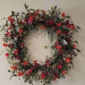 Vibrant Floral Holiday Wreath